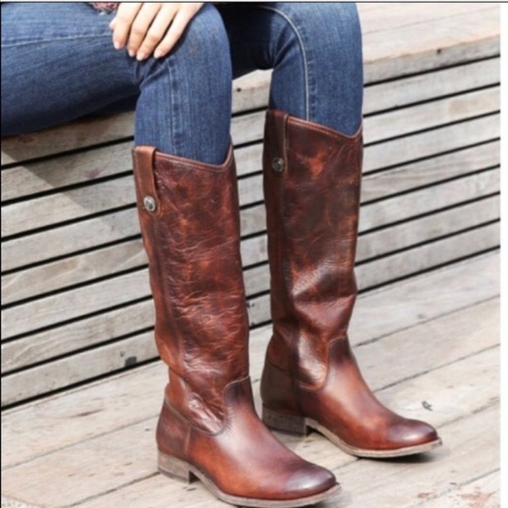NWOB Frye Melissa Button tall riding leather boots